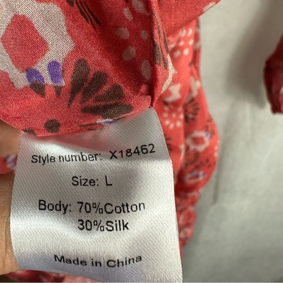 Xirena Jia Floral Print Mini Dress Size Large Coral Blush - Picture 13 of 14
